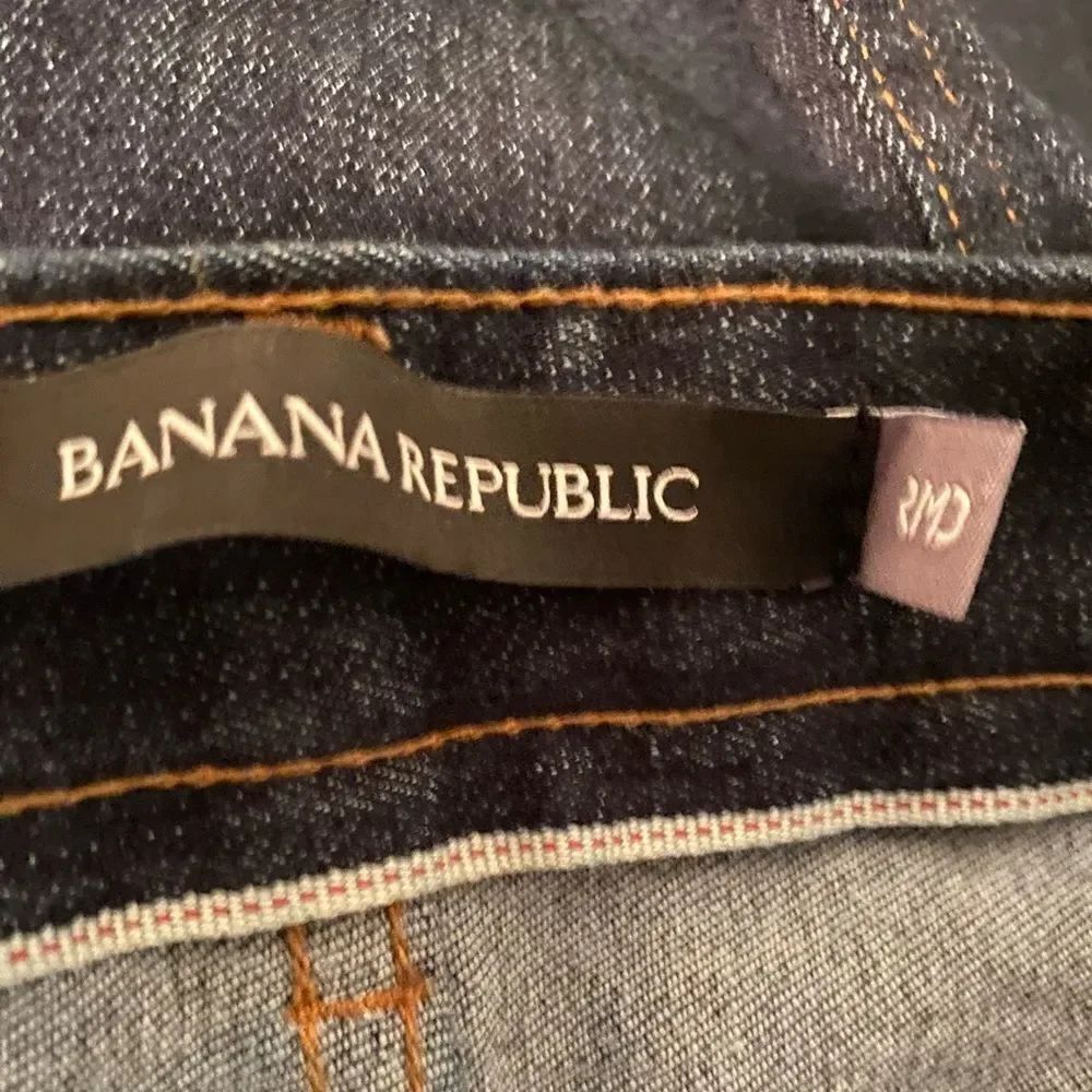 Banana Republic Black 5 pocket button-fly Skinny Rapid denim jeans, size 38/32